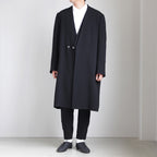 NNCJK｜アセテート&ポリエステルライトクレープダブルクロス ノーカラージャケット #BLACK [NK-NC905JK]