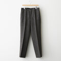 ALPACA WOOL SILK TWEED SLACKS #GRAY BROWN HAIRLINE [A25AP04LS]