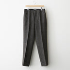 ALPACA WOOL SILK TWEED SLACKS #GRAY BROWN HAIRLINE [A25AP04LS]