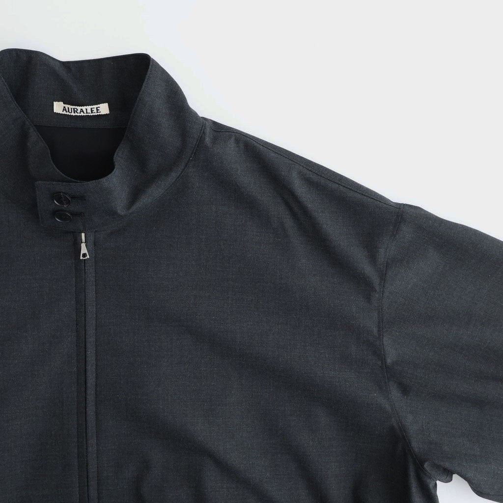 ULTRA FINE TROPICAL WOOL ZIP BLOUSON #TOP CHARCOAL [A26SB01MT]