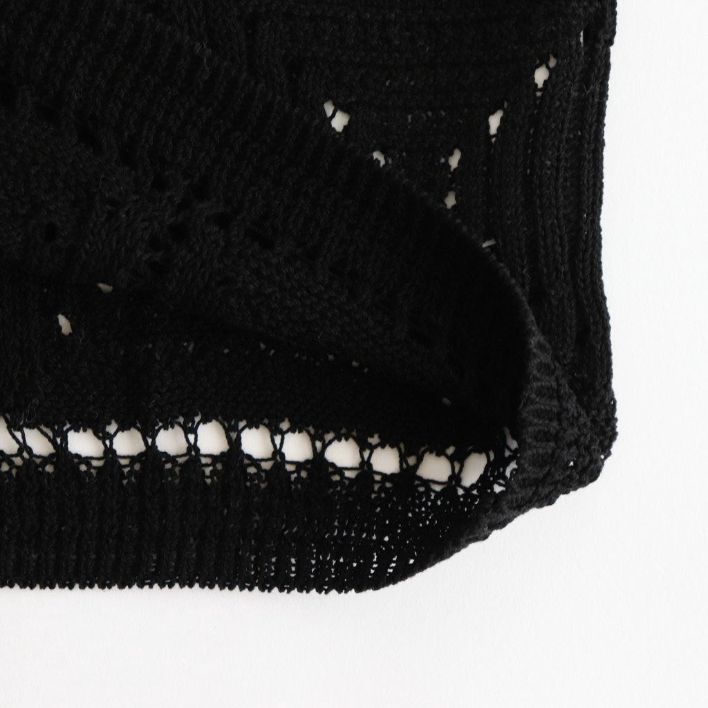CROCHET KNIT SHIRT #BLACK [YK25SS001011S]