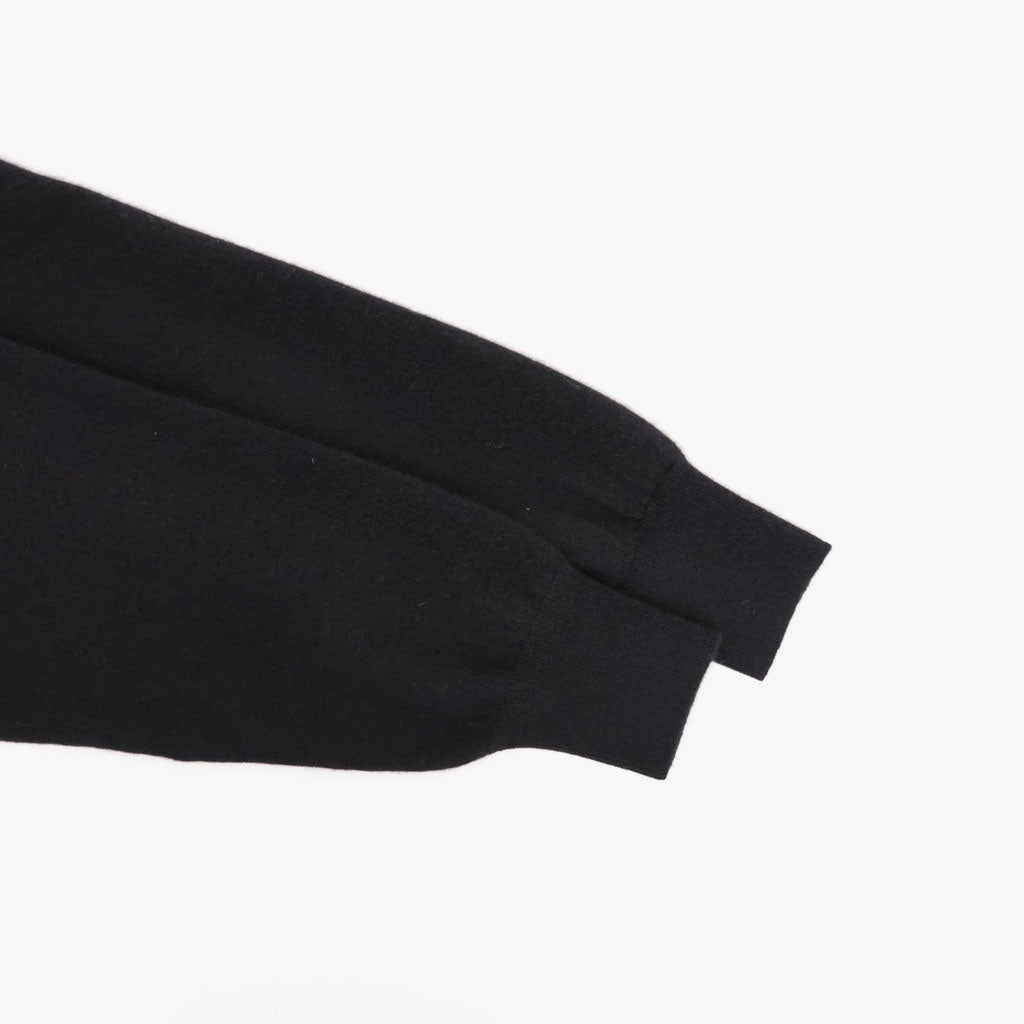PURE CASHMERE KNIT POLO LS #BLACK [ST.1630]
