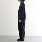 BATONER ウール梳毛片畔 ブリーチ加工 セーター #NAVY [HR-N001-051]