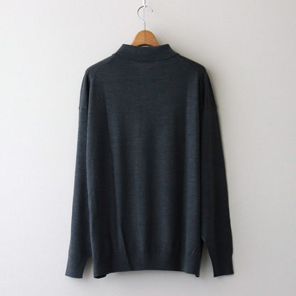 High Gauge Knit Oversized L/S Polo #GRAY [GM243-80315B]