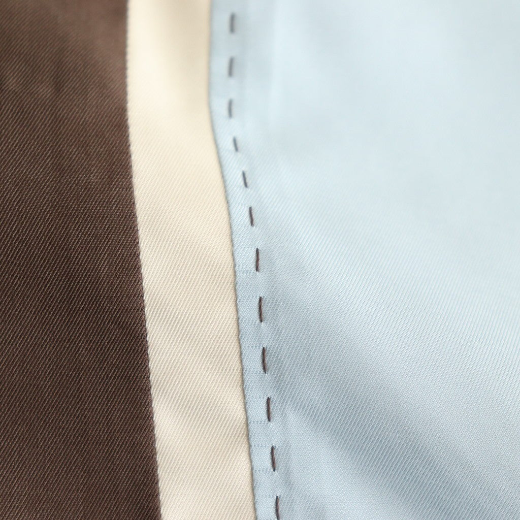 COLORBLOCK OPEN COLLAR SHIRT #BROWN [YK25SS0939SH]