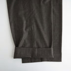 EXTRA FINE WOOL EASY LONG WIDE TROUSERS #CHARCOAL BROWN [ST.1612]