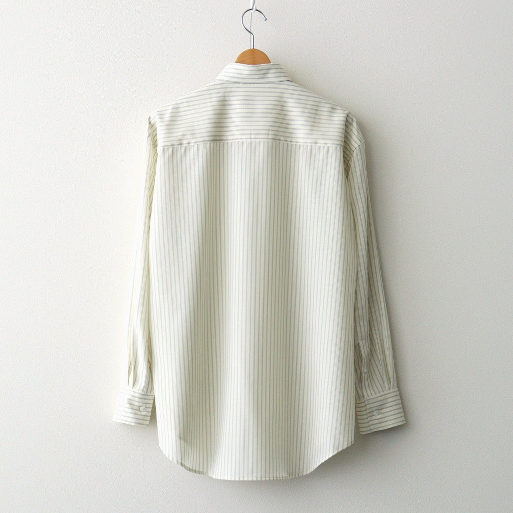SUPER FINE WOOL STRIPE SHIRT #IVORY WHITE STRIPE [A26SS02WW]