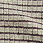 SHETLAND WOOL CASHMERE RIB KNIT P/O #LIME PURPLE STRIPE [A26AP01SB]