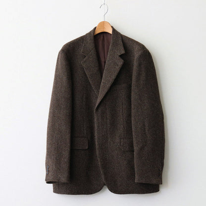 LAMA SHETLAND WOOL TWEED OVER JACKET #BROWN TWEED [A24AJ02LS]