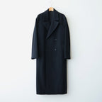 SUPER FINE WOOL MOSSER DOUBLE-BREASTED COAT #BLACK [A26AC04WM]