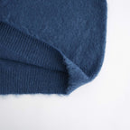 BRUSHED SUPER KID MOHAIR KNIT POLO #LIGHT NAVY [A26AP01KM]