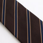 SILK STRIPE TIE #DARK BROWN STRIPE [A25AT01SS]