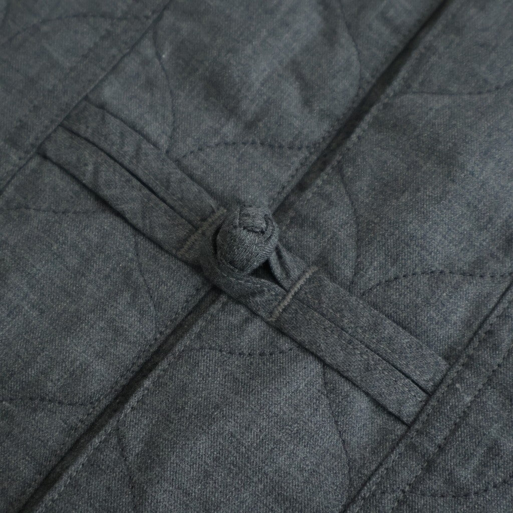 NCHRJK - ポリエステル&レーヨン・クリア ツイル・キルト チャイナジャケット #91 Dark Grey mix [SN_NC0401JK]