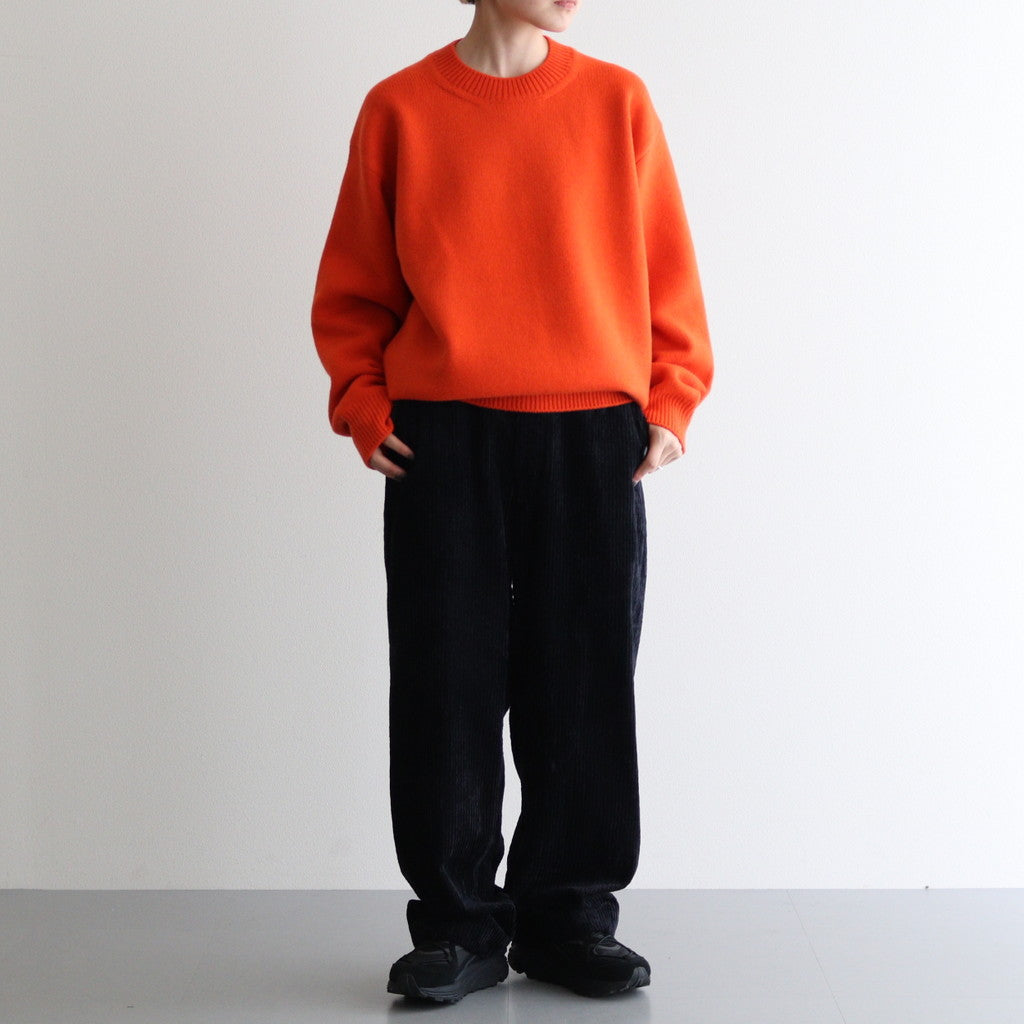 EXTRA FINE WOOL WARM KNIT CREW NECK LS #ORANGE [ST.988]