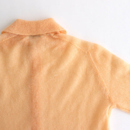 KID MOHAIR SHEER KNIT SHIRT CARDIGAN #LIGHT ORANGE [A24AC02FG]