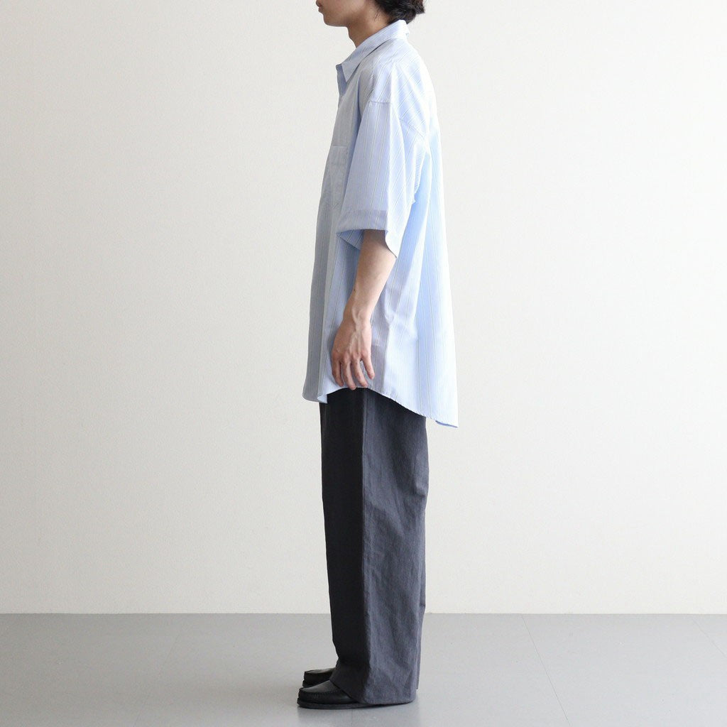 SIDOGRAS S/S Oversized Regular Collar Shirt #GREEN PIN STRIPE [GM262-50029]