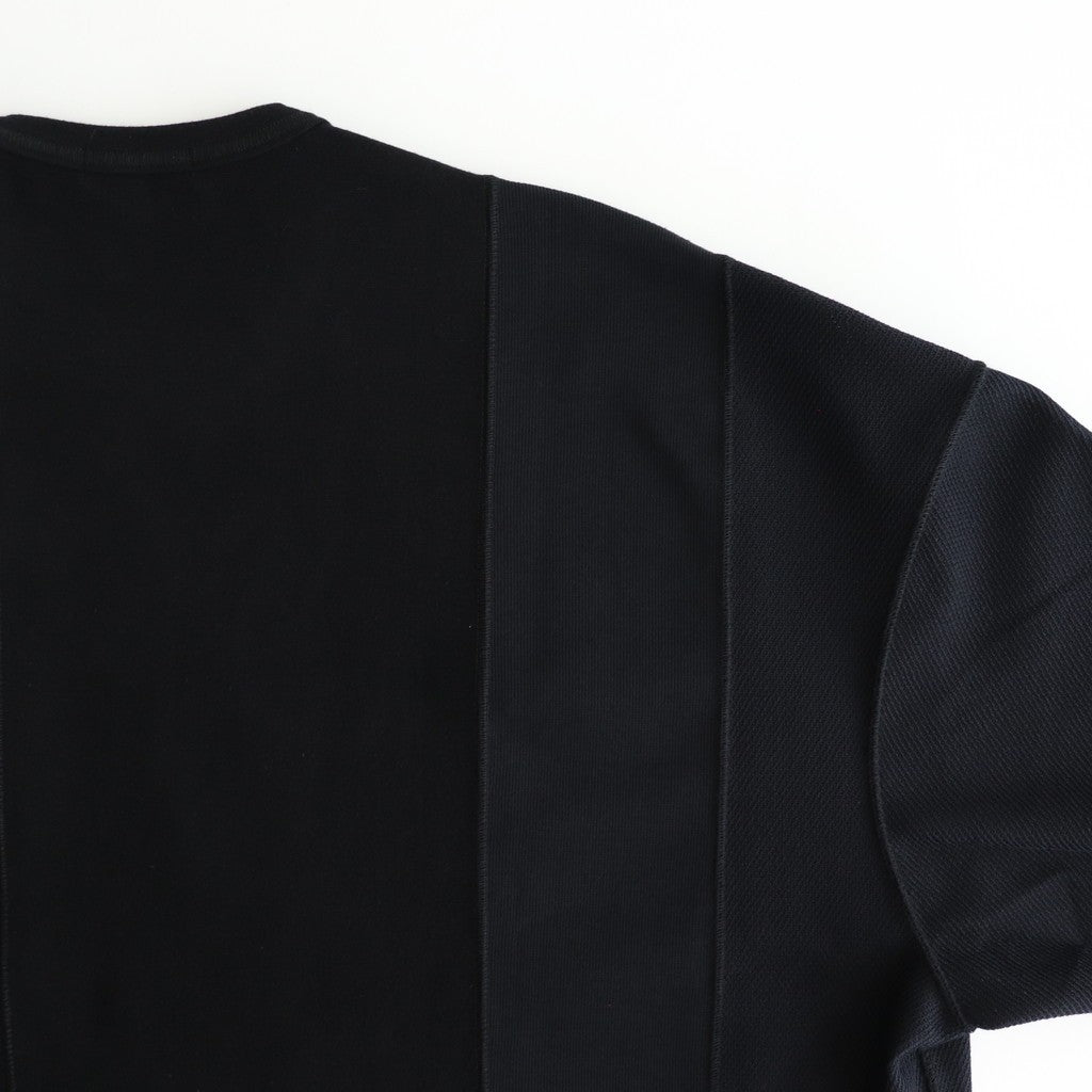 綿フライス×エステルウールラッセル×綿ダブルフェイスカットソー #BLACK [HP-T006-051]