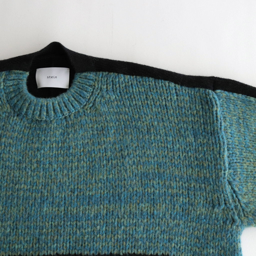 COLOR COMBINATION KNIT LS #BLUE × CHARCOAL [ST.713]