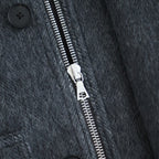 HAIRY WOOL MOHAIR CHAMBRAY BLOUSON #DARK GRAY [A26AB01WB]