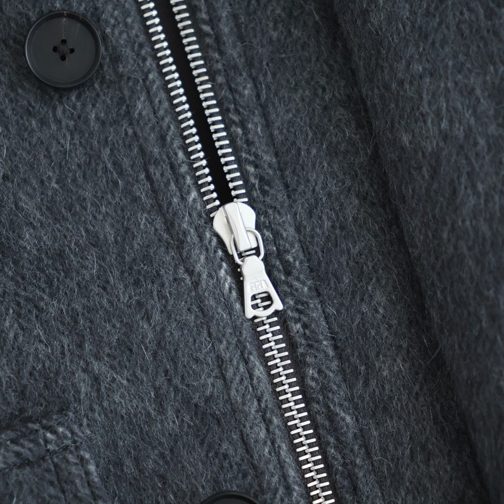 HAIRY WOOL MOHAIR CHAMBRAY BLOUSON #DARK GRAY [A26AB01WB]