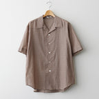 AIRY LIGHT COTTON CHECK HALF SLEEVED SHIRT #BROWN GINGHAM CHECK [A26SS02GC]