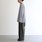 FBSBTF - 微強撚綿天竺 ボートネックロンT #08 WH base×BK bd [SN_FR0907TF]