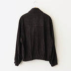 COW SUEDE ZIP SHORT JACKET #DARK BROWN [ST.1217]