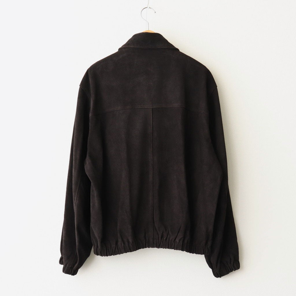 COW SUEDE ZIP SHORT JACKET #DARK BROWN [ST.1217]