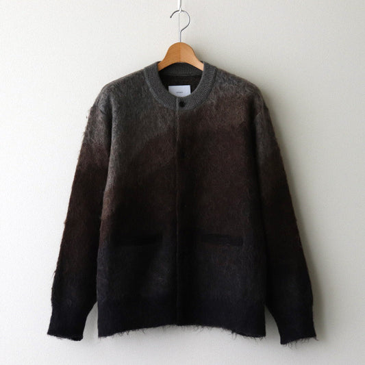 GRADATION MOHAIR KNIT CARDIGAN #BROWN CREAM GRADATION [ST.1002]