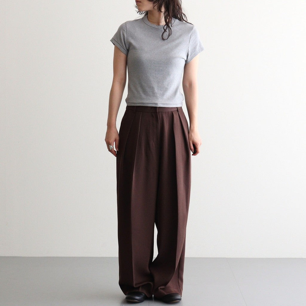 Tuck Wide Trousers #CHO [12610714]