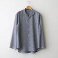 Wool Lounge Shirt #White & Navy Gingham [OFH010SH21]