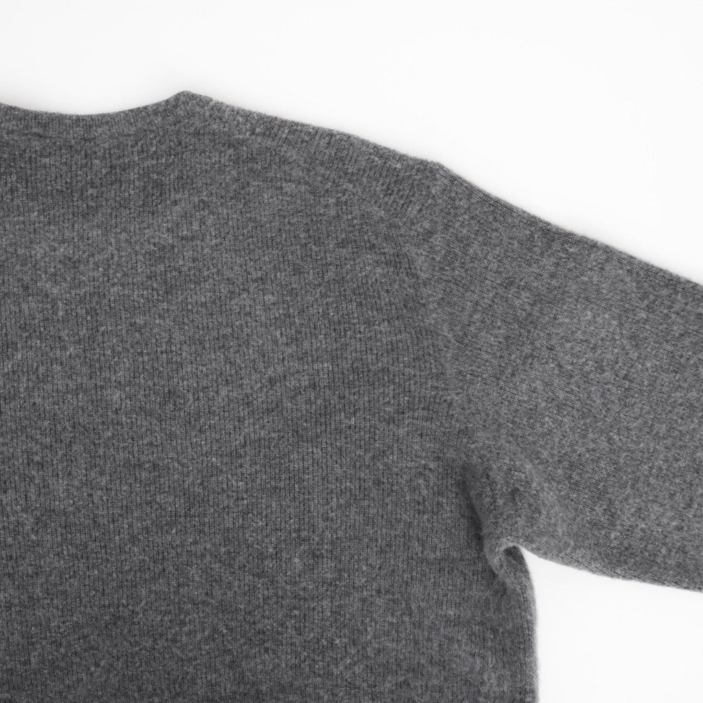 SUPER FINE WOOL MILLED KNIT CREW NECK LS #GREY [ST.1639]