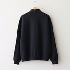 ELASTIC HIGH GAUGE SWEAT HALF ZIP P/O #INK BLACK [A25SP01NU]