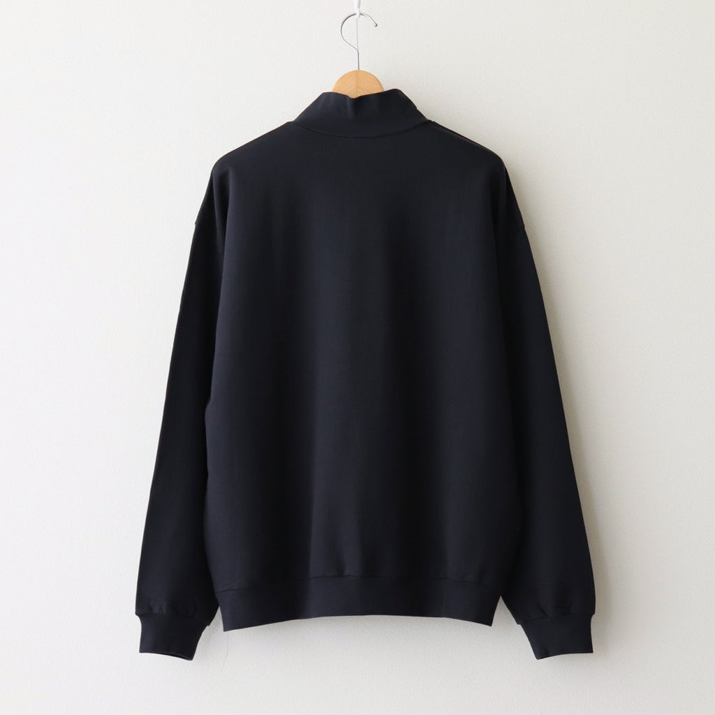 ELASTIC HIGH GAUGE SWEAT HALF ZIP P/O #INK BLACK [A25SP01NU]