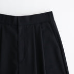 WOOL TROPICAL WIDE EASY PANTS #BLACK [PRAGGM0110]