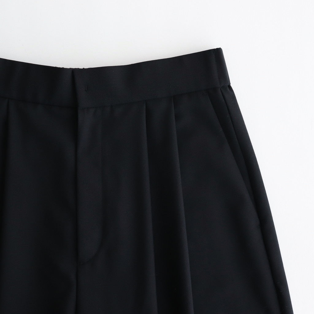 WOOL TROPICAL WIDE EASY PANTS #BLACK [PRAGGM0110]