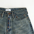 DAMAGED MODERN DENIM PANTS WIDE CUT #FADED INDIGO [25880409]