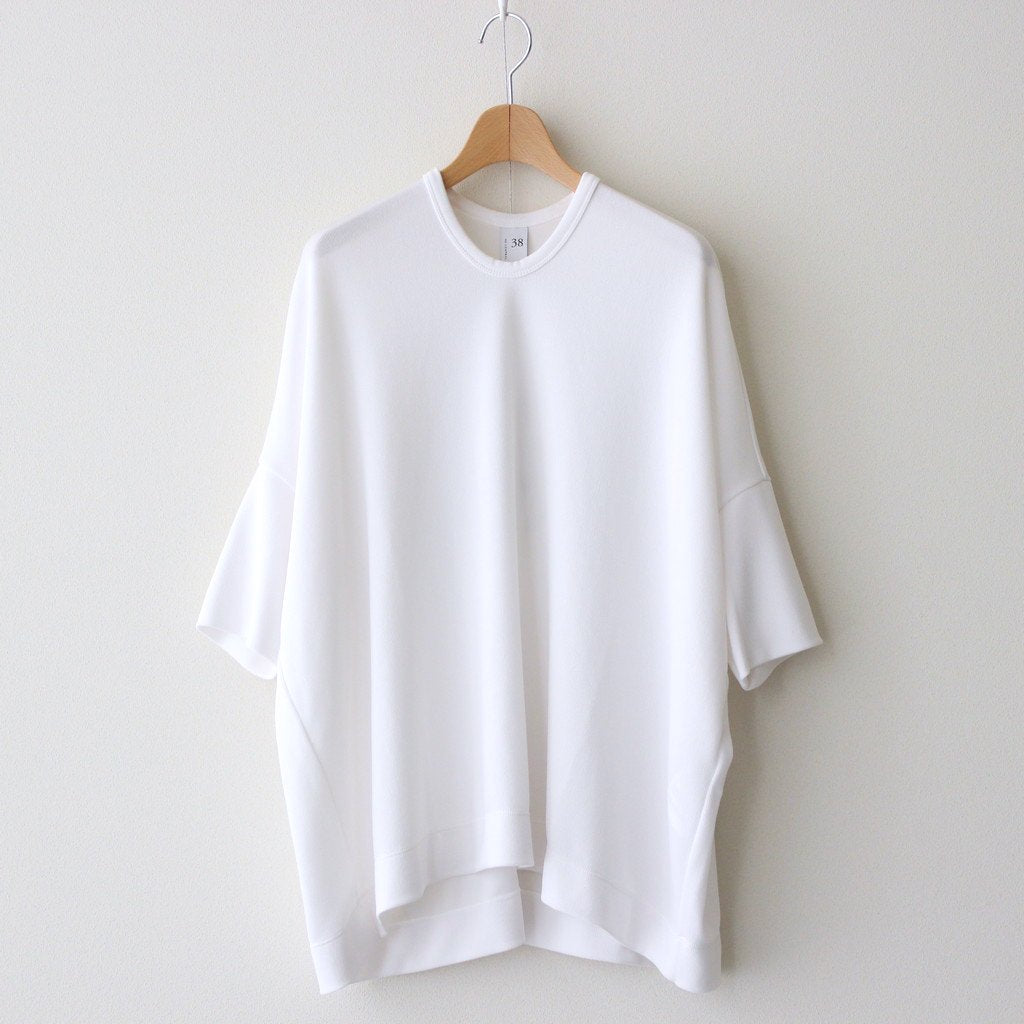 NRBO6T | マットポリエステル リブライクニット 6分袖Tシャツ #OFF WHITE [GE_NC0404T6]