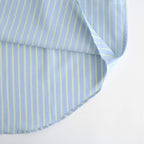 SUPER FINE WOOL STRIPE SHIRT #SAX BLUE LIME STRIPE [A26SS01WW]