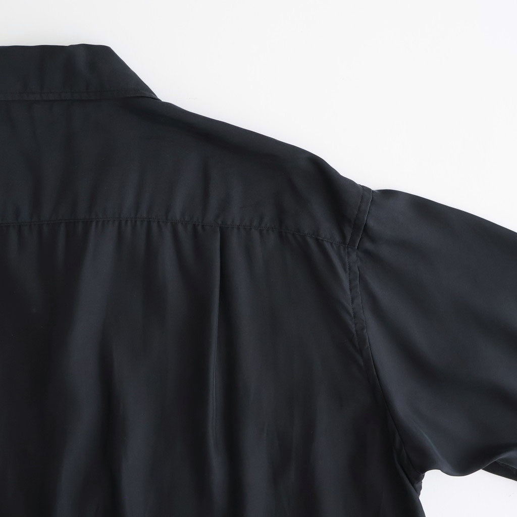 CUPRO OPEN COLLAR SHIRT #BLACK [YK26SS01287SH]