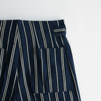 STRIPE BELTED WIDE LEG TROUSERS #NAVY [YK24SS0641P]