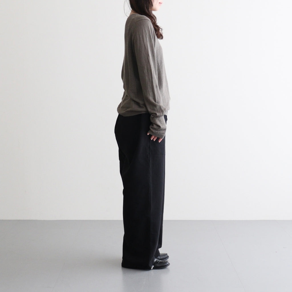 LINEN 14G Pull Over #GREY KHAKI [I26SS-K3]