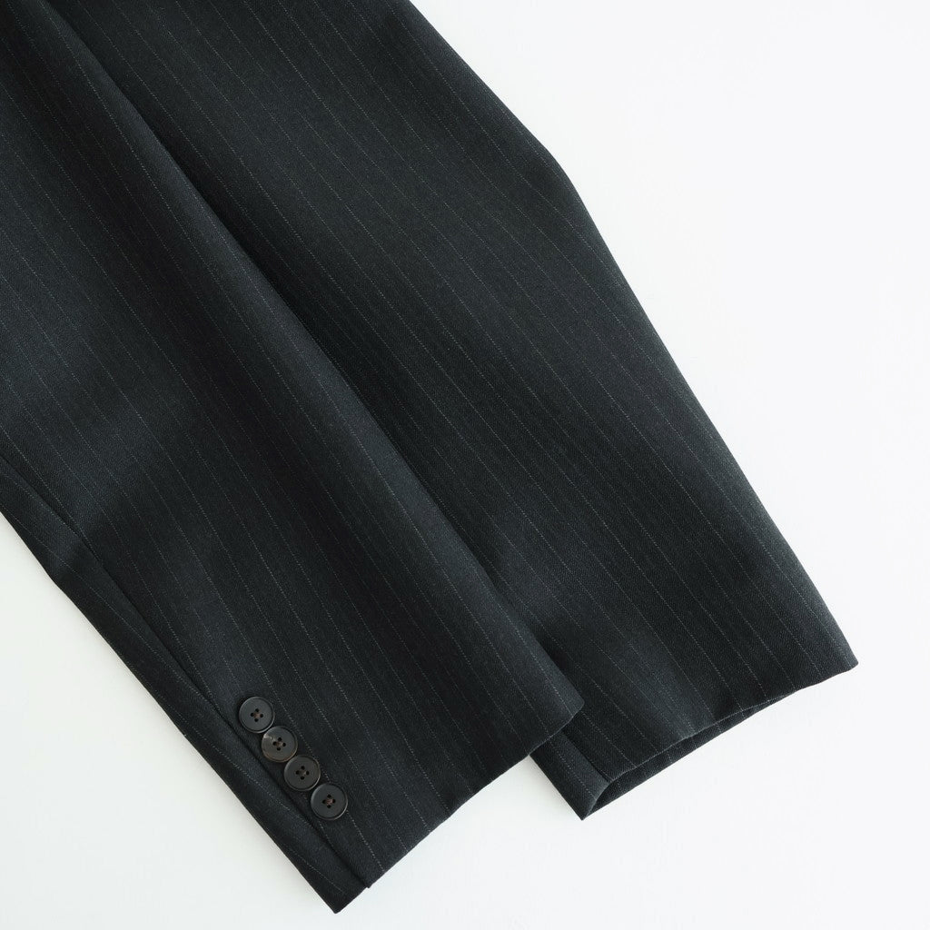 BLUEFACED WOOL DOUBLE-BREASTED JACKET #CHARCOAL NAVY STRIPE [A25AJ04BS]