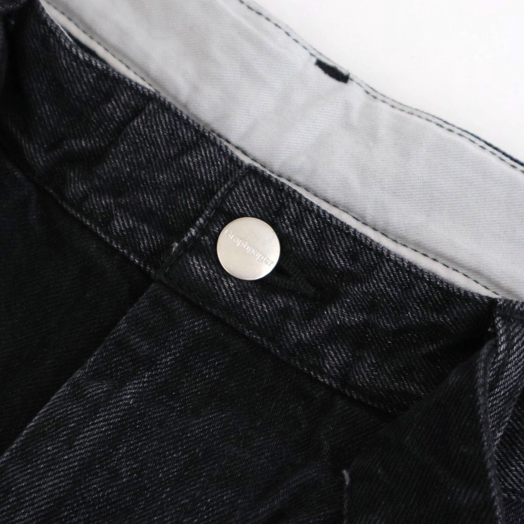 Selvage Denim Belted Pants #BLACK_DARK FADE [GU261-40064DB]