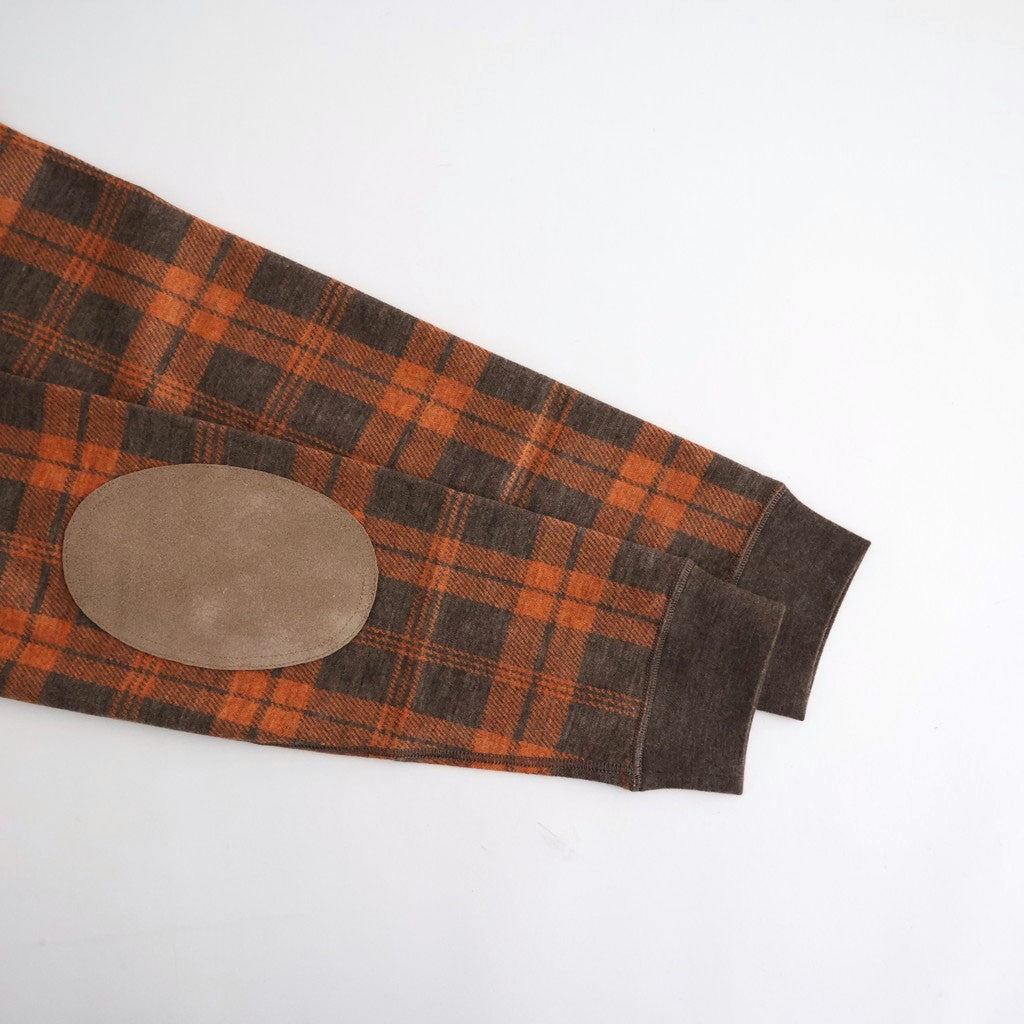 ウールチェック×ウールスムース×カウレザー ジップジャケット #BROWN [WR-T014-051]