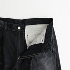 Selvage Denim Two Tuck Pants #BLACK_DARK FADE [GU253-40061DB]