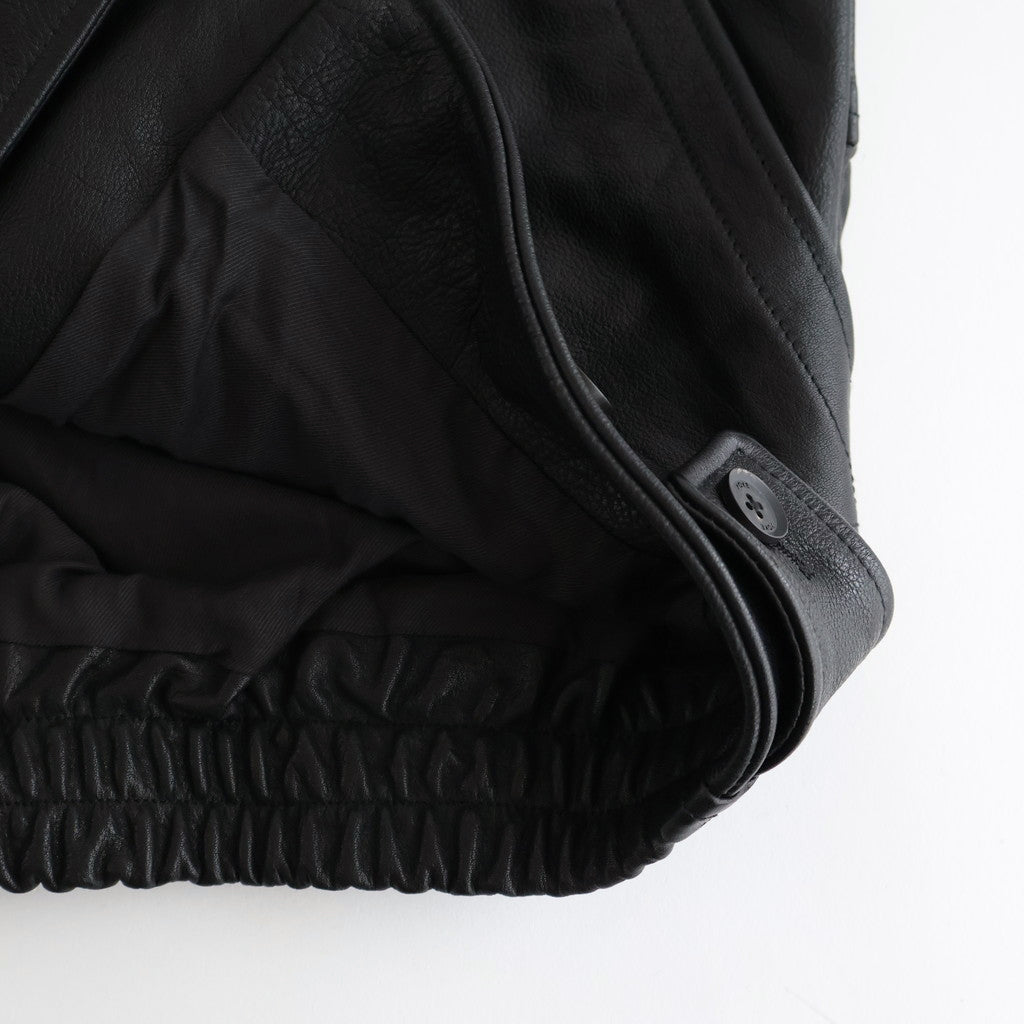 Leather Flight Jacket #BLACK [YK25FW01017B]