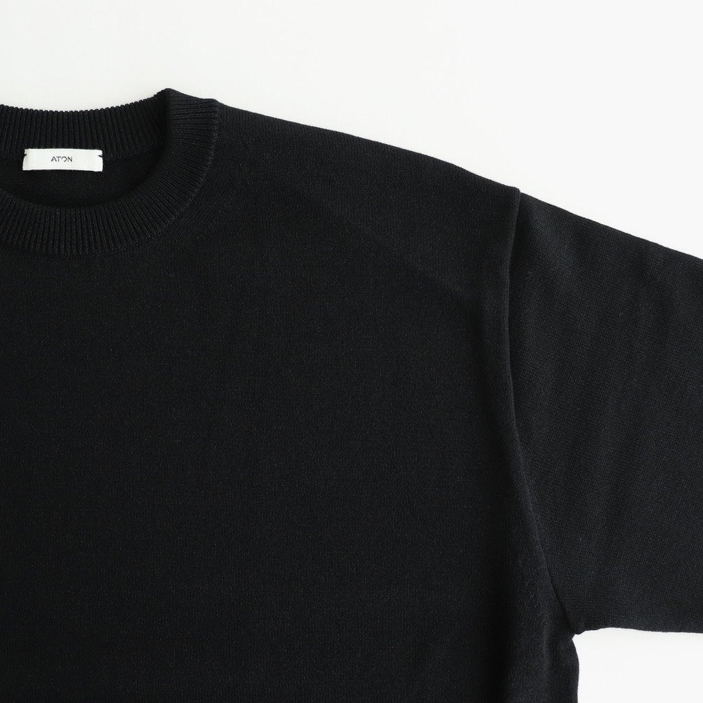 WOOL WASHI CREWNECK SWEATER #BLACK [KRAGGW0102]