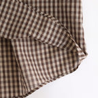 AIRY LIGHT COTTON CHECK P/O SHIRT #BROWN GINGHAM CHECK [A25SS02GC]