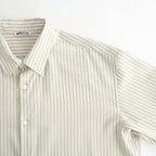 SUPER FINE WOOL STRIPE SHIRT #IVORY WHITE STRIPE [A26SS02WW]